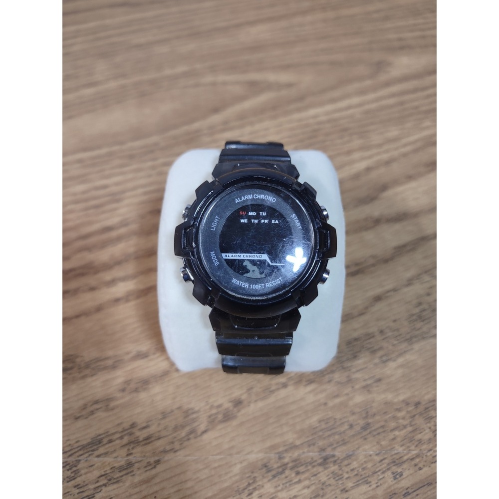 FMD Alarm Chrono Digital Watch Black FMDCQ062 Water Resistant 100FT Sport